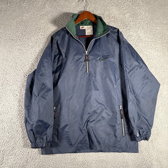 Nike Other - Nike Windbreaker Jacket Mens Med Half Zip Back Swoosh White Tag Read